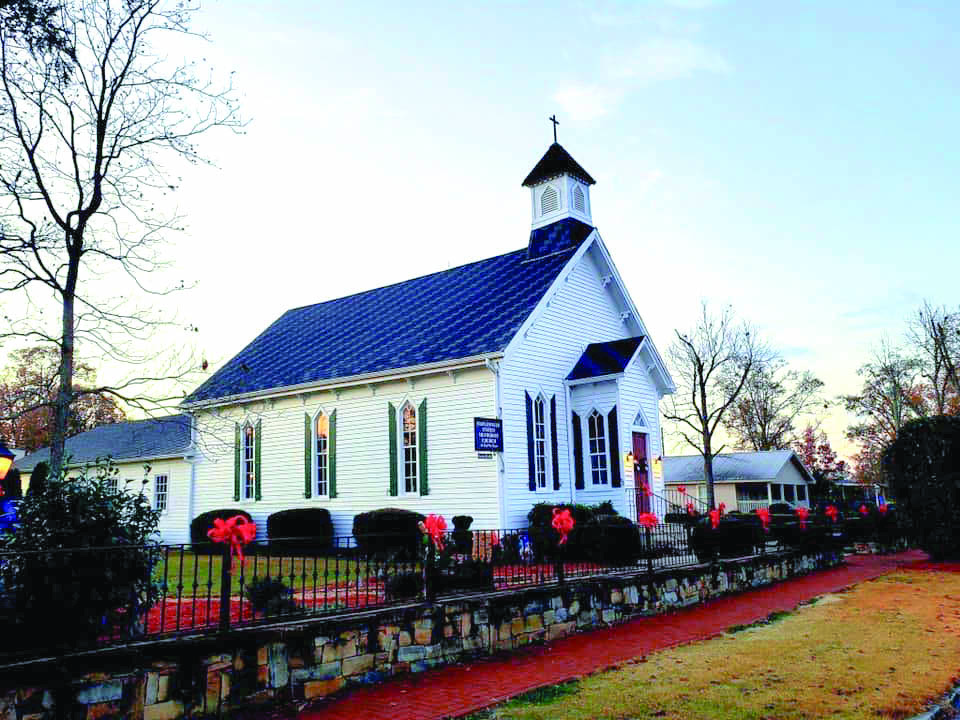 Present Maplesville UMC location with fresh paint and new shutters on Railroad Street (photo by Karen Ford)